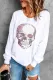 Skull Floral Graphic Plain Crew Neck Pullover Sweatshirt