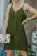 Army Green Buttoned Slip Dress