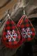 Christmas Check Snowflake Leather Double Sequin Earrings