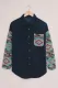 Blue Black/Blue/Grey/Khaki/Brown Aztec Pattern Sleeve Pocketed Corduroy Shirt