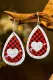 Classic Valentine Sequin Heart Pattern Plaid PU Earrings