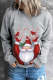Christmas Santa Claus Abstract Round Neck Casual Pullover Sweatshirt