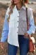 Sky Blue Color Block Button Shirt with Pocket