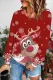 Christmas Cartoon Elk Plain Crew Neck Pullover Sweatshirt