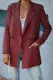 Red Basic solid color button Blazers