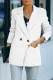 White Basic solid color button Blazers