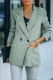 Green Basic solid color button Blazers