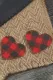 Valentine's Day Christmas Red and Black Plaid Leopard Heart Leather Earrings