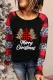 Christmas Leopard Plaid Print Pullover Tops