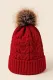 Large Wool Ball Warmth Thickened Wool Hat