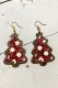 Christmas Tree Sequins Leather Wood Earrings