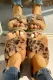 Brown Leopard Printed Flat Slippers Casual Open Toe Cross Band Shoes