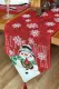 Christmas Snowman Tablecloth Cotton Linen Embroidery Christmas Table Runner