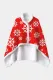 Christmas Snowflake Round Neck Shift Casual Puffer Red Cape Lazy Blanket Cloak Blanket Air Conditioning Blanket