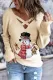 Christmas Snowman Abstract V Neck Criss Cross Pullover Casual Tops