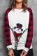 Christmas Snowman Plaid Round Neck Shift Casual sweatshirt