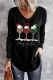 Christmas Abstract V Neck Casual Tops