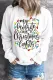Christmas Colored Light Strip Letter Round Neck Shift Casual sweatshirt