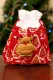 Red-4 Christmas Candy Bag with Drawstring Reusable Fabric Xmas Gift Bag