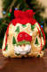 Red-3 Christmas Candy Bag with Drawstring Reusable Fabric Xmas Gift Bag