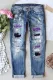 Purple Gradient Shift Casual Ripped Jeans