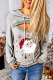 Christmas Santa Claus Hollow out Drawstring Cut-out Casual Hoodie