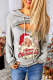 Santa Claus Abstract Letter Drawstring Cut-out Casual Hoodie
