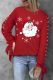 Christmas Santa Claus Pearl Round Neck Shift Casual Blouse