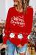 Merry Christmas Santa Claus Abstract Round Neck Casual Tops