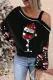 Christmas Abstract  Off the Shoulder Casual Tops