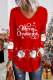 Merry Christmas Letter V Neck Casual Tops