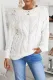 White Long Sleeve Solid Pullover Sweater Oversized Off Shoulder Knit Top