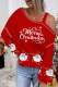 Red Santa Claus Merry Christmas Letter Off the Shoulder Casual T-shirts