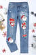 Santa Claus Greetings Ripped Shift Casual Jeans
