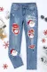 Santa Claus Greetings Ripped Shift Casual Jeans