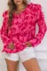 Pink Ruffled Floral Print Blouse