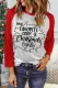 Christmas Color Light Bar Patchwork Round Neck Shift Casual Long Sleeve Top