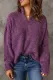 Purple Zipped Turtleneck Knit Sweater