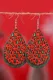 Red and Green Christmas tree Water Drop PU Earrings