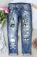 Skull Ripped Jeans Casual