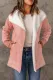 Pink Faux Suede Fleece Lined Open Front Jacket