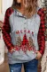 Christmas Tree Patchwork Hooded Shift Casual Hoodies