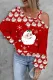 Santa Claus Snowflake Graphic Round Neck Shift Casual T-shirt