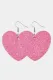 Valentine's Day Heart Shape Pink Rose Earrings