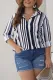 Plus Size Striped Buttoned Shirt