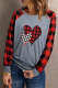 Heart Print Plaid Pullover