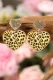 Leopard Heart Shaped Sequin Stud Earrings