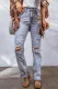Mid-rise Straight-leg Casual Ripped Jeans
