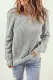Gray Beige Casual Cut Out Sweater Top