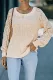 Beige Casual Cut Out Sweater Top